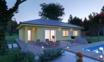 Beautiful masonry 4-room house with a hip roof. Living space is separate from the bedrooms.